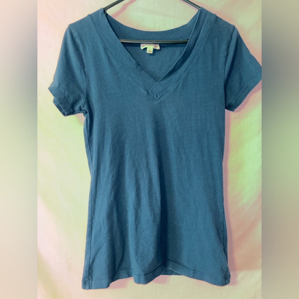 Zenana Outfitters Women's Short Sleeve V-Neck Tee - Teal Blue
